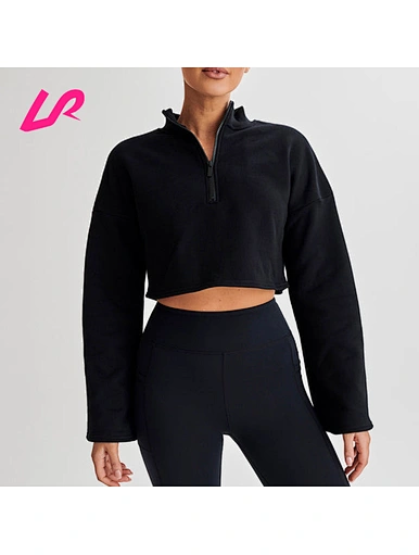 Stay comfy and stylish in our black half zip sweatshirt. Made from soft, durable materials, it's perfect for casual wear. Shop now!